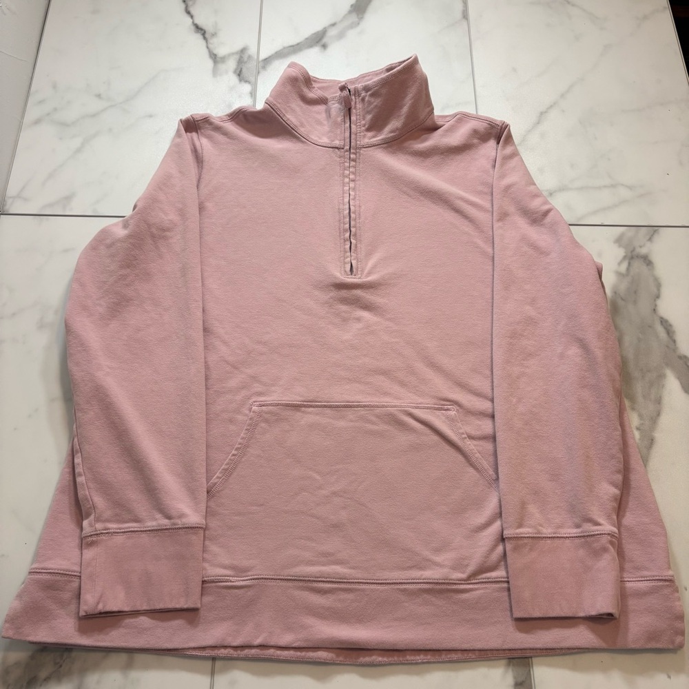 L.L. Bean Plus Size Quarter Zip in Light Pink/Lavender 2XL